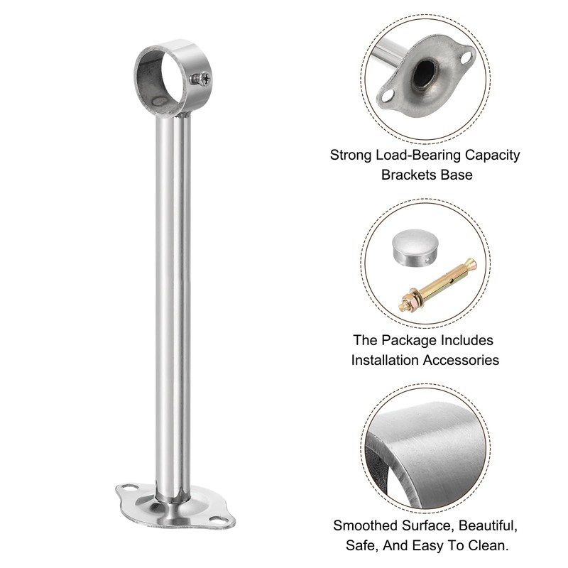 sourcing map 3 Set Ceiling Mount Curtain Rod Bracket, Fit