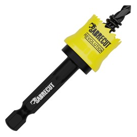 1 x SabreCut HSM016 16mm High Performance Thin Wall Sheet Steel Hole Saw Kit Features Steel Body and HSS M42 Cobalt Arbour with Progressive Tooth Profile for Cutting Wood, Plastic and Steel