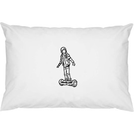 2 x 'Boy On Electric Hoverboard' Cotton Pillow Cases (PW00034469)