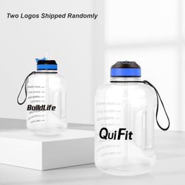 QuiFit 2.2 Litre Motivational Water Bottle - with Straw & Time Marker,Wide Mouth,BPA Free,Reusable,Ideal for Gym,Outdoor Sport,Home & Office(Clear)