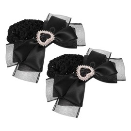 Outanaya 2pcs Decorative Bow Hair Clips Hairnet for Stylish Bun Accessories for Ballet and Service Industry Comfortable and Breathable Design