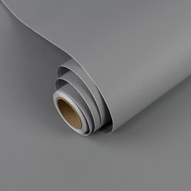 Biyoee Grey Peel and Stick Wallpaper 15.7”x 118” Matte Grey Self-Adhesive Removable Contact Paper Solid Color Waterproof Vinyl Roll for Cabinets Furniture Renovation Bedroom Wall Covering
