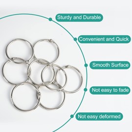 CHRORINE 20 Pack Loose Leaf Binder Ring 1.4 Inch Binder Rings Home Office Book Rings for Scrapbook Notebook