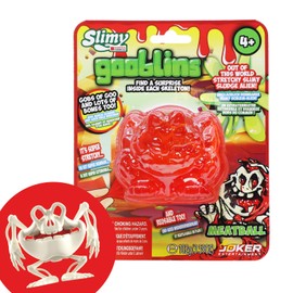 SLIMY Gooblins Slimy Ghost Slime Monster 100 g Super Stretchy Original Slimy Slime with Funny Creepy Skeletons to Discover and Collect Kneading Toy (3 Years), Colour: Red