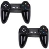2Pcs Black Dollhouse Model Gamepad Model Gamepad Dollhouse Wireless Game