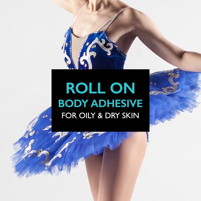 Fabric & Body Adhesive Roll On Glue for Skin, Clothing,