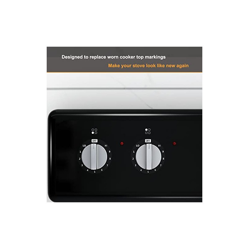 6 Stove dials Sticker for Burner cooktop hob Cooker top