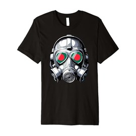 Mens Bangladesh Flag Pride Heritage Man Gas Mask Graphic Premium T-Shirt