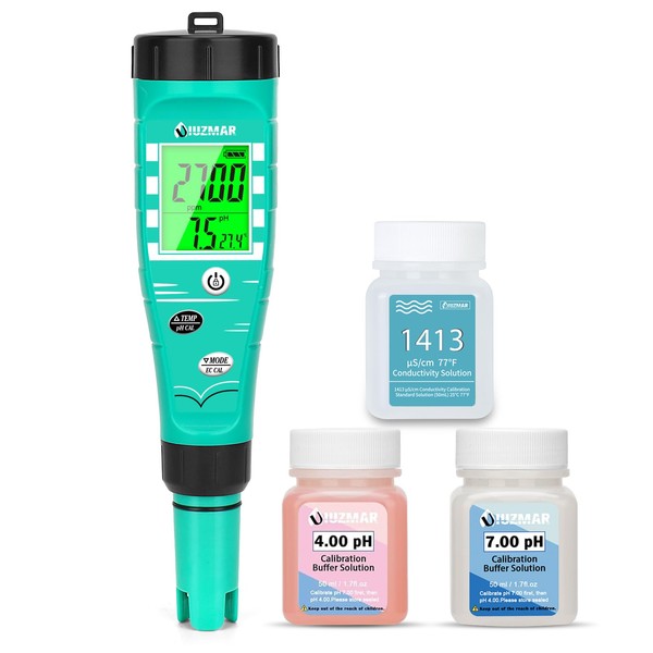 UIUZMAR pH Meter for Hydroponics EC pH Monitor pH ppm