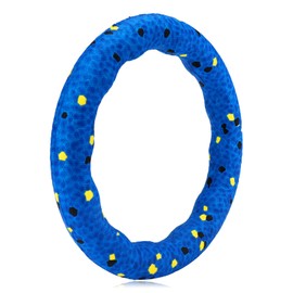 Mity rain Floating Dog Toys –E-TPU Water Pool Fetching Toy with Rope for Small Medium Large Pet, Ring Shape Indestructible Interactive Dog Chew Toys for Summer Outdoor Training Fun (Blue)