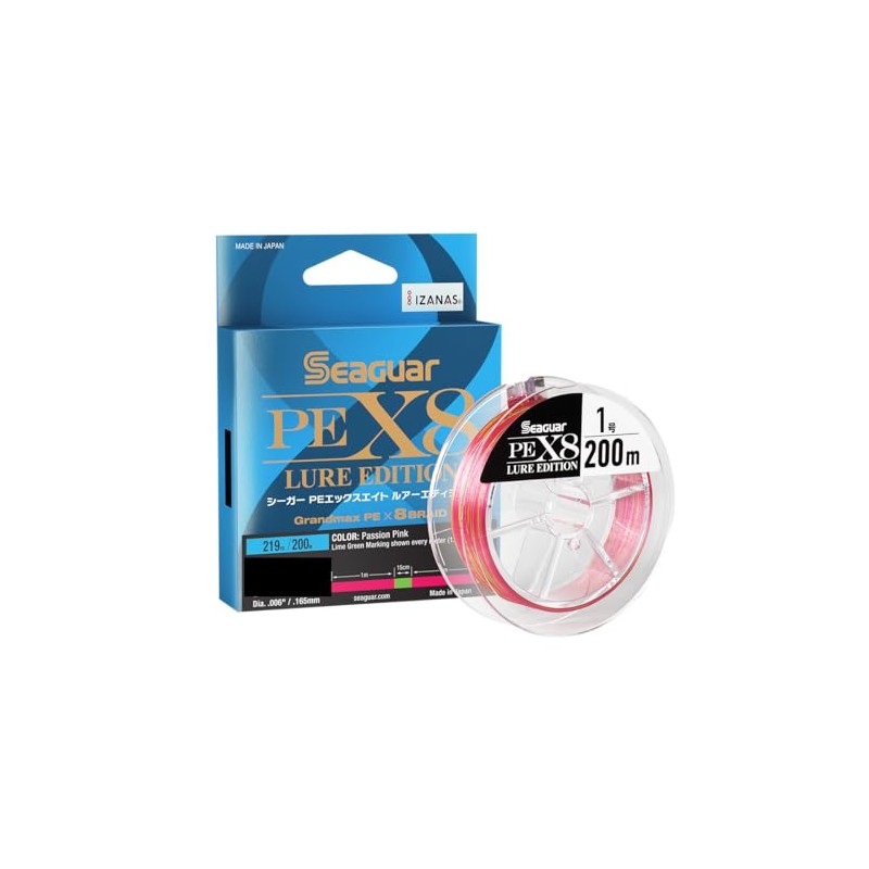 Seaguar Braided Fishing Line JDM PEX8 Lure Edition 219yds /