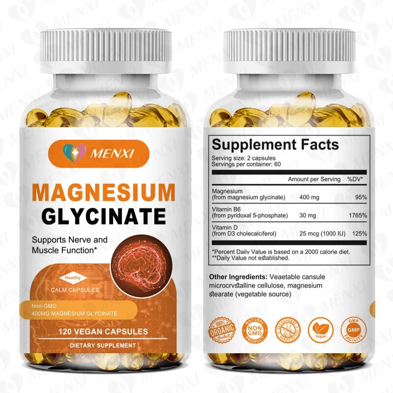 MENXI 4Pack Magnesium Glycinate High Absorption,Imp