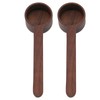 2Pcs Walnut Coffee Bean Measuring Spoon Food Grade Salt Spoon