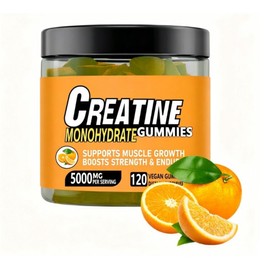 Orange flavored creatine monohydrate gummies, 120 tablets, 5000mg per serving, vegan fitness supplement, 2 pieces, 120 tablets / 오렌지맛 크레아틴 모노하이드레이트 구미 120알 1회5000mg 비건 피트니스 보충제, 2개, 120정