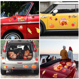 13 Pieces Thanksgiving Magnet Give Thanks Car Magnets Autumn Garage Door Magnets Turkey Maple Leaf Pumpkin Car Refrigerator Decorations Fall Magnets Ornaments for Car Refrigerator (Cute Style)