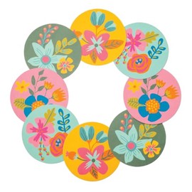 Karma, Paper Coasters 8-Pack, Cocktail Paper Coasters in 4 Different Designs, Disposable Elegant Paper Coasters for Tea Party Baby Shower Bridal Shower Birthday Wedding, Shelly Floral