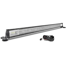 Willpower 50 inch Straight Led Light Bar with Magnetic Bracket Holder,12V Wiring Harness Cable Kit,Triple Row Flood Spot Beam Driving Work Lamp for Jeep Car Off Road Truck SUV 4x4 Trailer