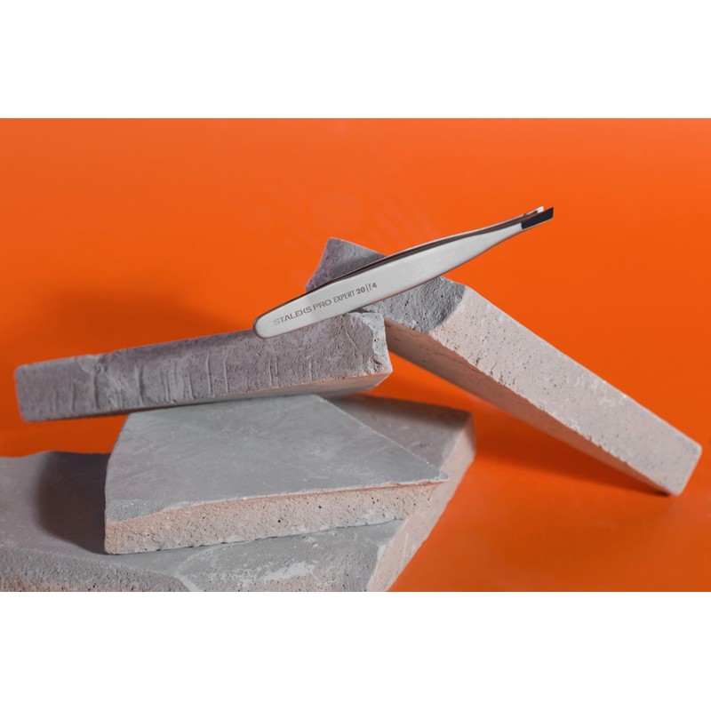 STALEKS PRO Tweezers for Thin and Fine Eyebrows, Precision Beveled