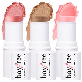 KIMUSE Multi Stick Trio Face Makeup, Cream Blush Stick for Cheeks & Lips, Contour Stick & Highlighter Makeup Sticks for All Skin