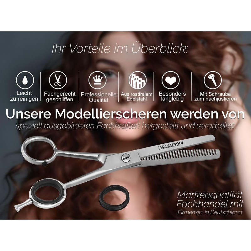 Modelling Scissors, 1 Serrated Edge, Stainless Steel 18 cm