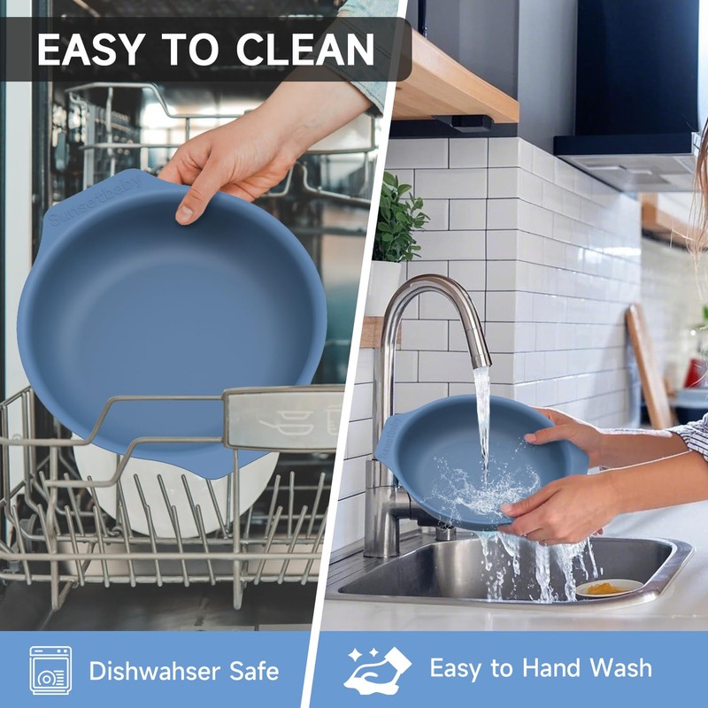 Silicone Pan Protectors for 12-Inch Frying Pans - Non-Slip Stacking