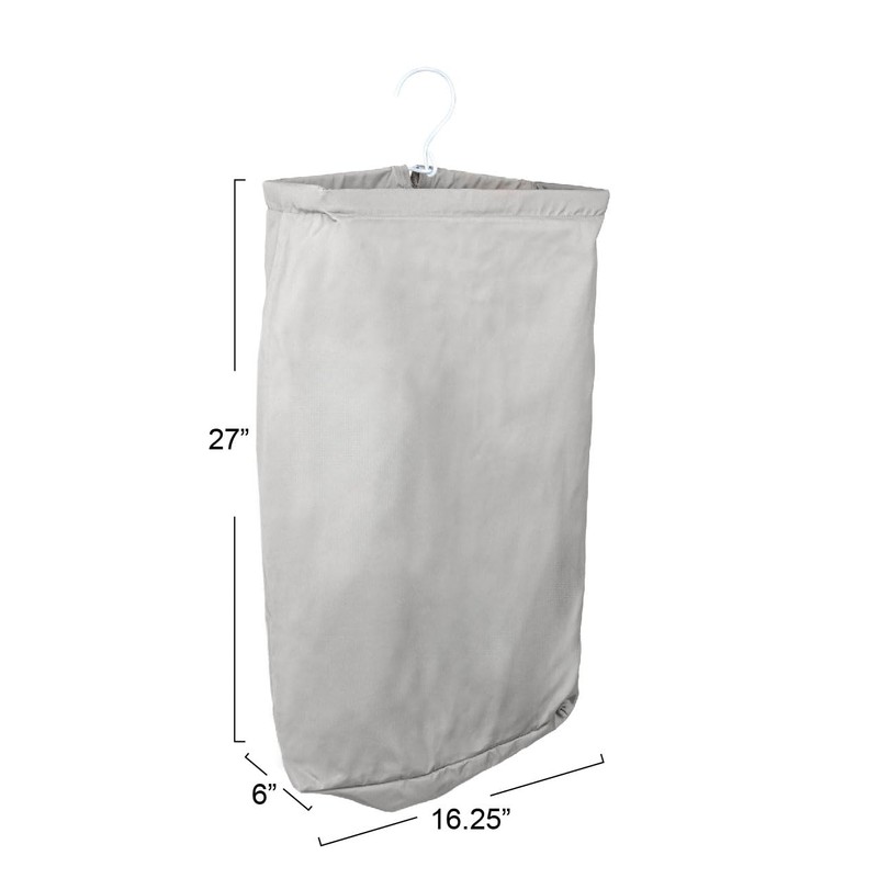 Household Essentials Door Hanging Laundry Bag, Washable Canvas Bag with