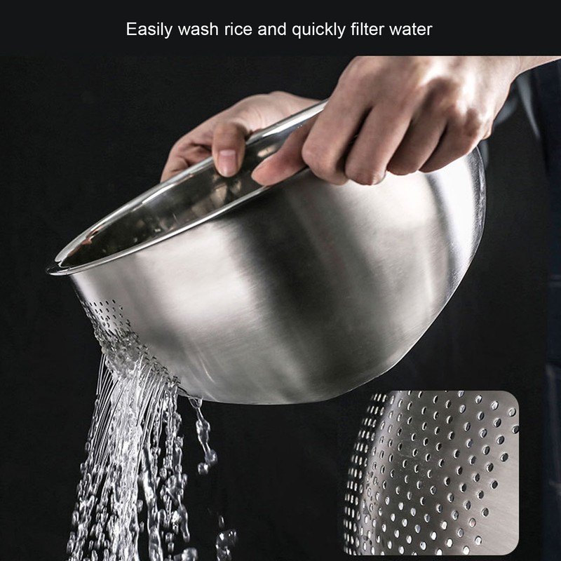 Drain Basket Stainless Steel Rice Sieve Thickened Vegetable Washing Drainer