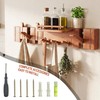 Mid Century Modern Wood Coat Rack Wall Mount with Shelf,
