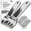 com-four® 2 x Ceramic Hob Scrapers with 12 Replacement Blades
