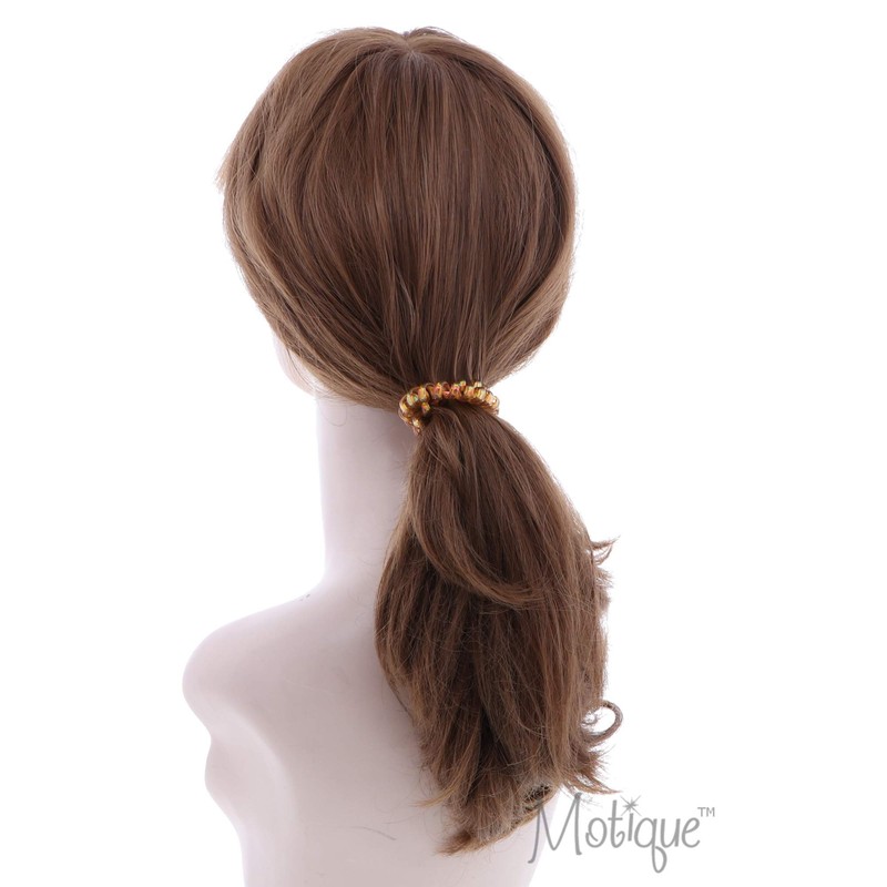 Irridescent Coil Pony Holders - Set Of 5-Brown