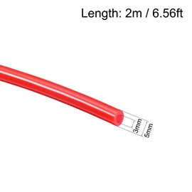 uxcell Silicone Tubing 1/8"(3mm) ID x 3/16"(5mm) OD 6.6ft(2m) Silicone Rubber Tube Air Hose Pipe for Pump Transfer Red