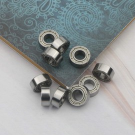 Pxyelec 10pcs Deep Groove Ball Bearings Skateboard Bearings Double Shielded Silver Miniature Ball Bearings (5 mm x 10 mm x 4 mm)