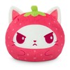 TeeTurtle Reversible 6" Strawberry Cat Plushie - Valentine's Day -
