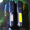 2Pcs Flashlight Telescopic Zoom Strong Light USB Rechargeable Portable Long