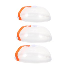 ABOOFAN 3pcs Food Preservation Cover Microwave Oven Heating Covers Vented Microwave Cover Plate Serving Covers Splatter Guard Lid Vented Food Plate Cover Tents Steam Oven Dome Pp re-usable