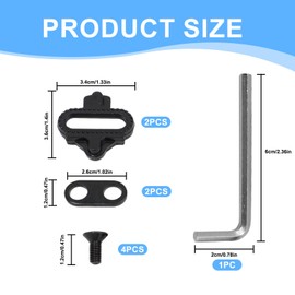 SPD Cleats for Cycling Shoes, 2 Pack Cycling Cleats Adjustable Position Durable Metal Material Compatible with MTB SPD Pedals Anti-Slip for Indoor Driving, Outdoor Biking, Road Riding