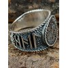 Kiss of Leather Viking Compass Vegvisir Ring 925 Sterling Silver