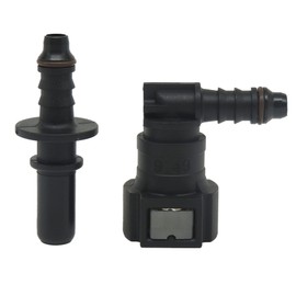 HiSport 9.49mm 3/8 - ID6 - Nylon Fuel Line Hose Quick Release Connect - Male& Female Push On 90 Degree Connector