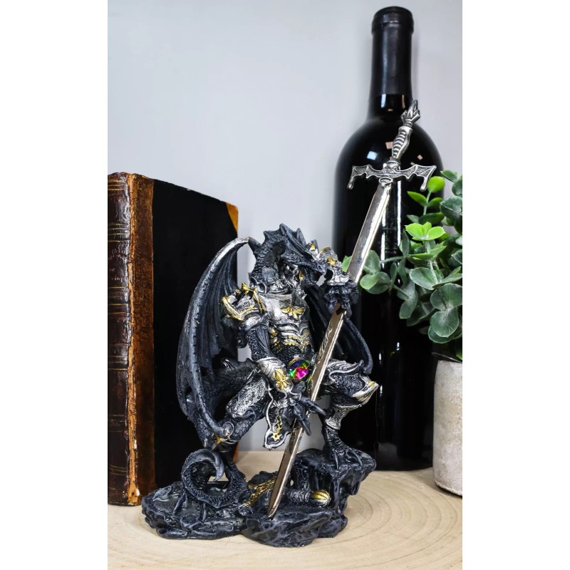 Ghost Elemental Dragon With Battle Armor And Long Sword Letter