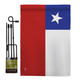 Americana Home & Garden Chile Garden Flag Set with Stand Regional Nation International World Country Particular Area House Decoration Banner Small Yard Gift Double-Sided, Made in USA