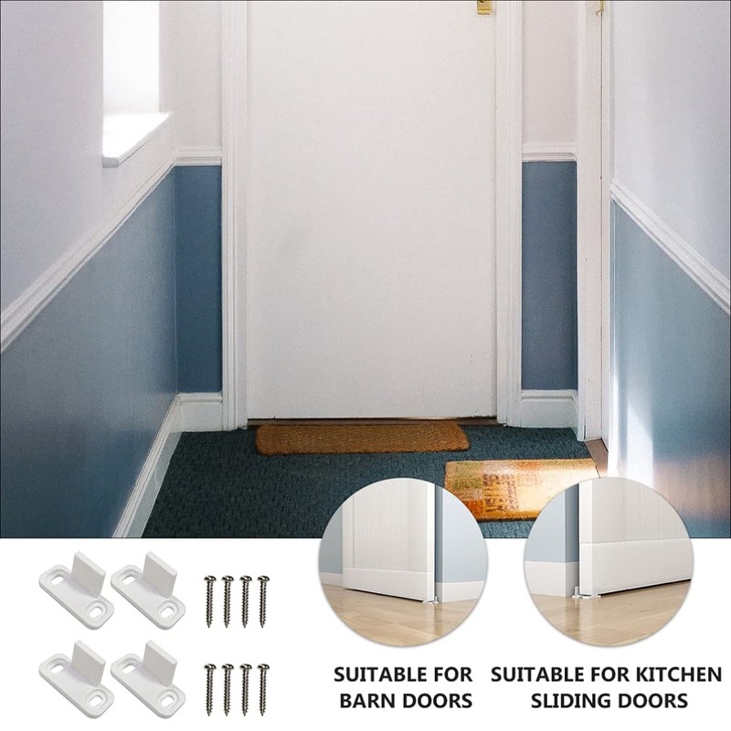 DOITOOL White Barn Door 2 Sets Sliding Barn Door Floor