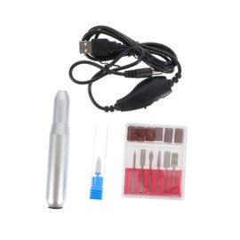 Healeved 1set Electric Nail File Machine Portable Usb Nail Drill for Manicure and Pedicure Polishing Tool Low Noise and Safe for Skin and Cuticles