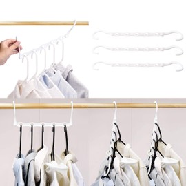 House Day Black Magic Clothes Hangers 10 Pack Space-Saving Clothes Hanger Organiser Smart Closet Space Saver in Sturdy Plastic for Heavy Clothes