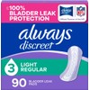 Always Discreet Adult Incontinence Pads for Women, Drier, 3 Drop