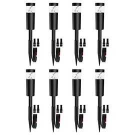 DOREIO 5W Low Voltage Landscape Pathway Lights with Connectors 12V Outdoor Landscape Lighting LED Bollard Path Lights Wired IP65 Waterproof Warm White Walkway Lights for Garden Yard Lawn (8Pack)