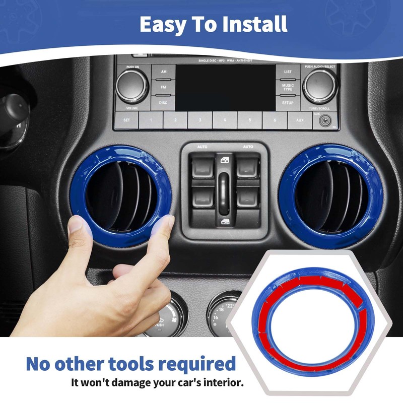 RT-TCZ for Jeep JK Air AC Vents Cover Trim Rings