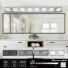 52\" Modern Chrome 8-Light LED Vanity Light Square Acrylic Lampshades
