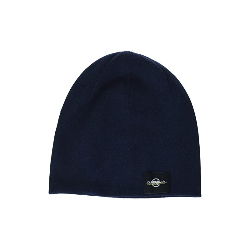 Nautica Men's Competition Sustainably Crafted Logo Beanie, Navy, OS
