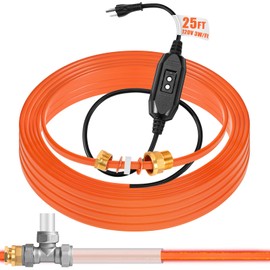 Relaxweex 25 Ft In Pipe Heating Cable Prevents from Freezing, Internal Self Regulating Heat Trace Cable for Safe Drinking Water, 3/4 NPT Fitting, 120 V, 3 W/FT