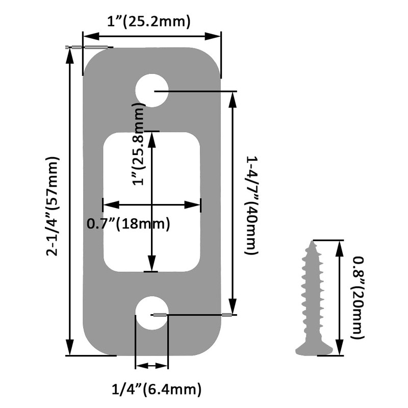 Alamic Deadbolt Strike Plate 2 Pack Door Strike Plate 1"